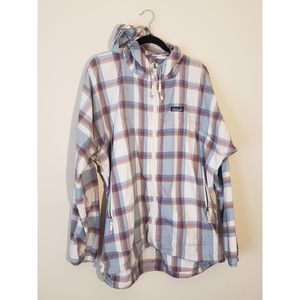 Men’s Patagonia, XXL, Zip Up Jacket, Light Maroon/Blue windbreaker